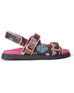 Kurt Geiger Leather Kgl Brixton Lock Sandal Sandals - Purple