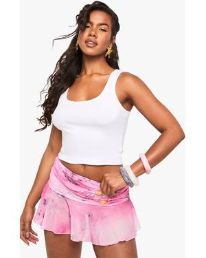 Boohoo Tie Dye Beaded Mini Beach Rara Skirt - Pink