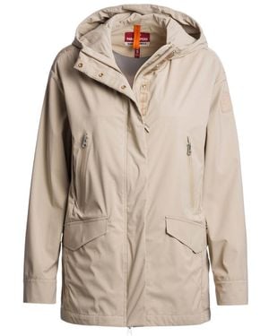 Parajumpers Long Cream Hooded Jacket - Natural