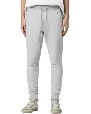 AllSaints Raven Slim Fit Joggers Fleece Bottoms Casual Cuffed Cotton - Grey