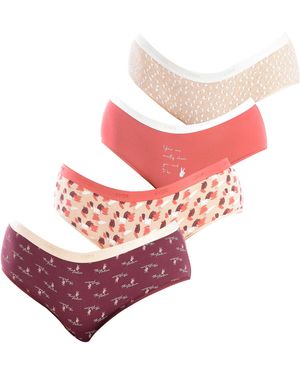 DIM Pack-4 Lot New York Culottes With Inner Lining D4C202 - Red