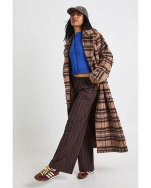 Boohoo Mixed Stripe Wide Leg Trousers - Blue