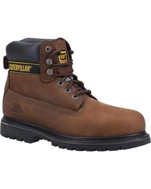 Caterpillar Holton Leather Safety Boots - Brown