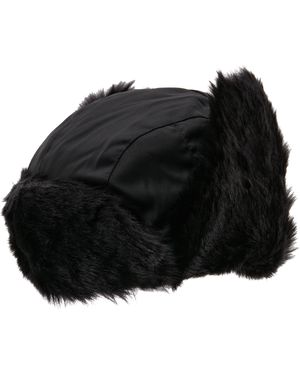 The Edge Adjustable Design Furry Trapper Hat - Black