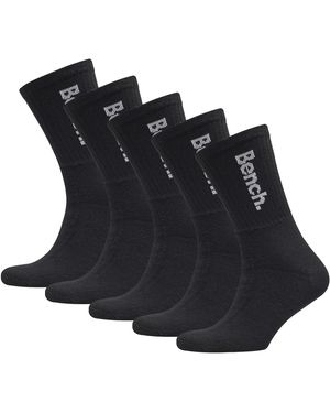 Bench 5 Pairs Crew Cotton Socks - Black