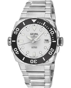 Gevril Fortuna Swiss Made Automatic Sellita Sw200 Bezel, Enamel Dial, 316L Stainless Steel Watch - Grey