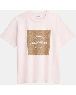 COACH Signature Square T Shirt - Pink