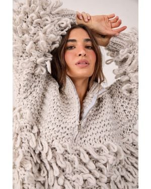 Nasty Gal Loopy Quarter Zip Jumper - Grey