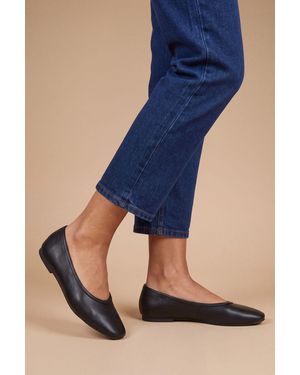 Good for the Sole Mica Faux Leather Round Toe Ballet Court Shoes - Blue