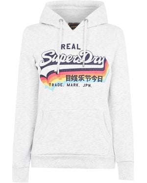 Superdry Womenss Vintage Logo Hoodie - White