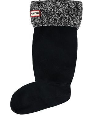 HUNTER 6 Stitch Cable Knitted Tall Boot Socks - Black