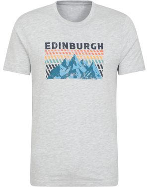 Mountain Warehouse Regional Edinburgh Graphic T-Shirt Breathable Casual Everyday Tee Cotton - Grey