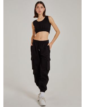 Pink Vanilla Cropped Lounge Bralette - Black