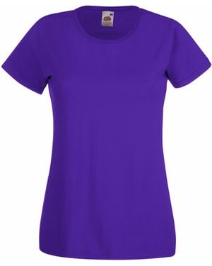 Fruit Of The Loom Ladies/ Lady-Fit Valueweight Short Sleeve T-Shirt (Pack Of 5) Cotton - Purple