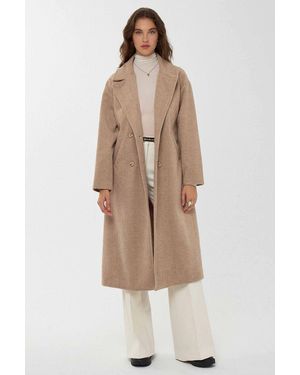 Hiccup Relaxed Fit Long Coat - Natural