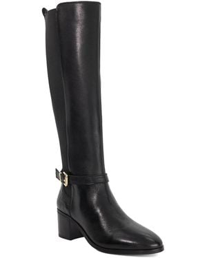 Dune Tilbys Mid Height Leather Knee High Boots - Black