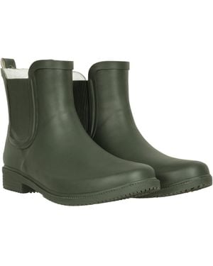 Mountain Warehouse Rubber Ankle Wellies Eva Footbed Waterproof Winter Boots - Green
