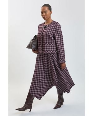 Karen Millen Plus Size Check Tailored Skirt
