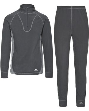 Trespass Thriller Thermal Top And Bottom Set - Grey