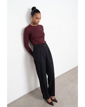 Dilvin Straight-Leg Trousers - Black