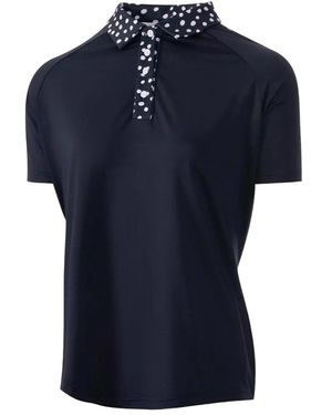 Island Green Ladies Printed Raglan Golf Polo Shirt - Blue