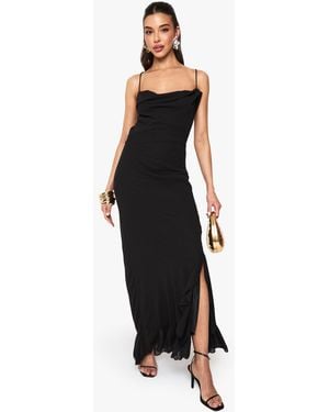 Boohoo Chiffon Cowl Neck Maxi Dress - Black