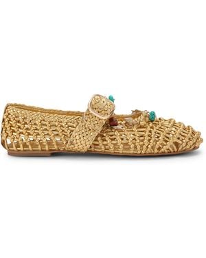 KG by Kurt Geiger Leather Naomi Ballet Flats - Natural