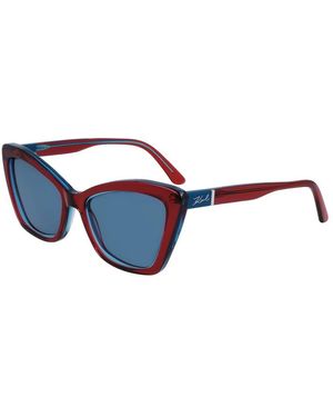 KARL LAGERFELD Red Acetate Sunglasses - Blue