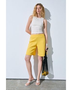 Grimelange Wide Leg Capri Sweat Shorts - White