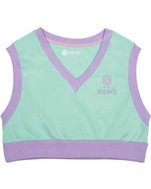 Superb Be Happy Rsc-S2101 V-Neck Sleeveless Top - Blue