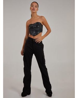 Pink Vanilla Sequin Corset Top - Blue