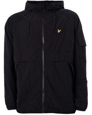 Lyle & Scott Branded Jet Hooded Winbreaker Jacket - Black