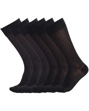 Pro Socks 6 Pairs Executive High-Top Seamless S17176 - Black