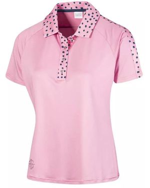 Island Green Ladies Printed Raglan Golf Polo Shirt - Pink