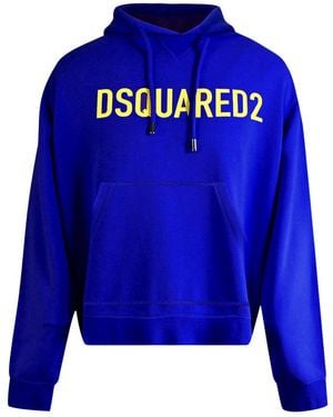 DSquared² Cool Fit Paarse Hoodie Met Merklogo - Blauw
