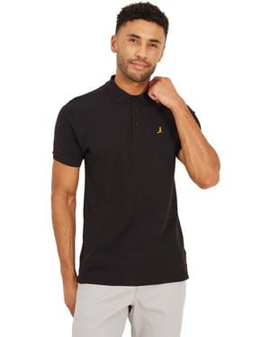 Brave Soul Cotton Polo Shirt Short Sleeve Summer Top - Black
