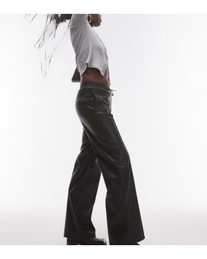 TOPSHOP Faux Leather Jogger - Blue