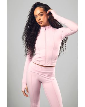 Boohoo Supersoft Sculpt Zip-Through Sports Jacket - Pink