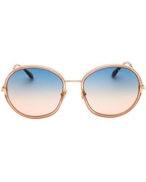 Tom Ford Hunter-02 Gouden Zonnebril - Blauw