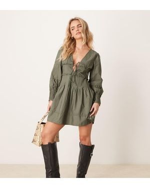 ASOS Design Pintuck Mini Dress - Green