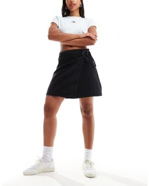 ONLY Wrap Tie Denim Skirt - Black