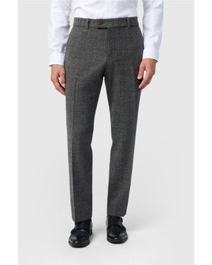 Antique Rogue Flat Fronted Tailored Suit Trousers - Grey