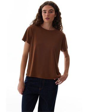 Penti Modal T-Shirt Crew Neck - Brown