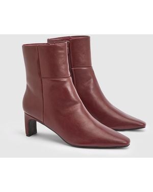Wallis Tania Faux Leather Medium Stiletto Heel Ankle Boots - Purple