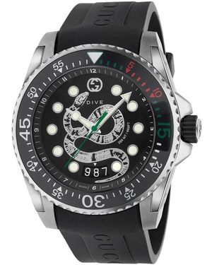 Gucci Ya136217 Zwarte Slangenwijzerplaat Herenhorloge