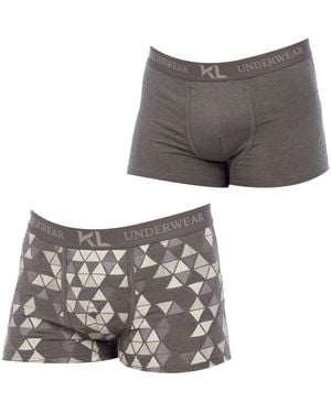 Kisses&Love Pack-2 Boxers Breathable Fabric Klb2 - Grey