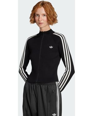 adidas Originals Adicolor 3-Stripes Slim Knit Track Top - Black