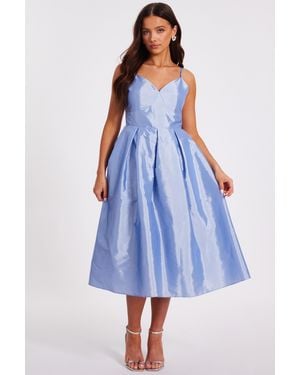 Quiz Petite Taffeta Midi Dress - Blue