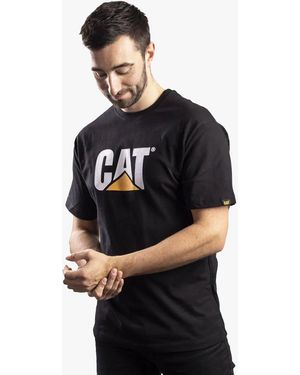 Caterpillar Trademark Logo Cotton T-Shirt - Black