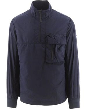 Belstaff Ramp Dark Ink Quarter Zip Windbreaker Jacket - Blue